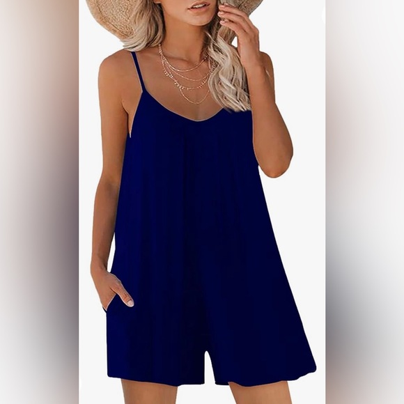 New Navy Sleeveless Romper Size Small - Picture 1 of 5